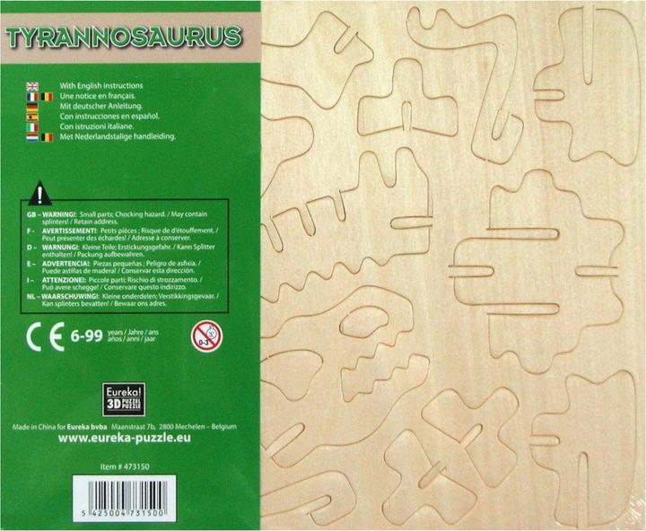Image du produit Eureka! Gepetto's Workshop Kit de construction en bois 3D - Tyrannosaurus
