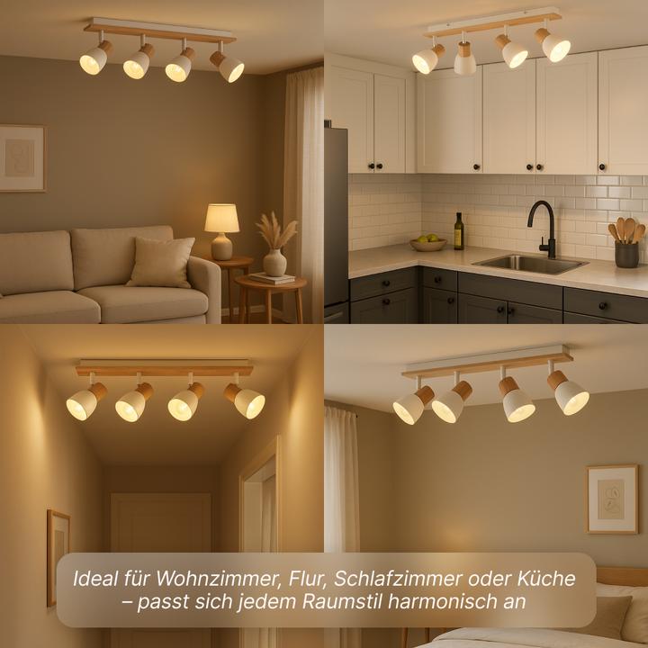 Produktbild Brilliant Daintree Spotbalken 4flg weiss/natur Mass: 16.5x57.5 (E14)