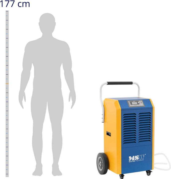 Actual product image MSW Dehumidifier - 138 l/day - 130 - 150 m² - 1300 m³/h - with handle (150 m², 138 l/24h)
