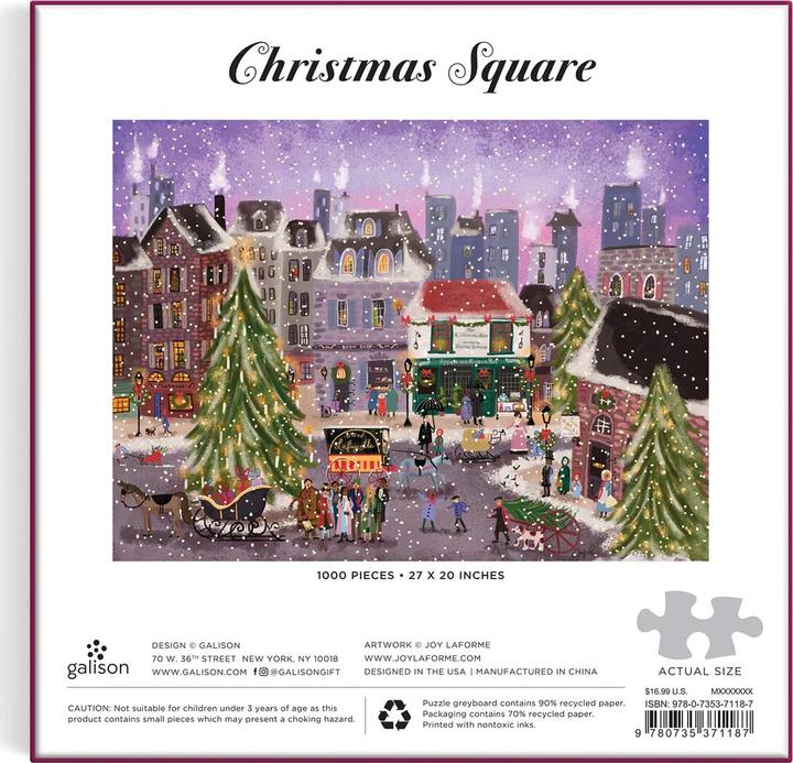 Produktbild Abrams & Chronicle Joy Laforme Christmas Square 1000 Piece Puzzle in Square Box (Englisch, Galison, 2022)