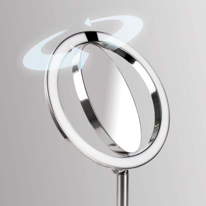 Actual product image Homedics Twist Make-up-Spiegel Freistehend Rund Edelstahl (16 x 16 x 37 cm)