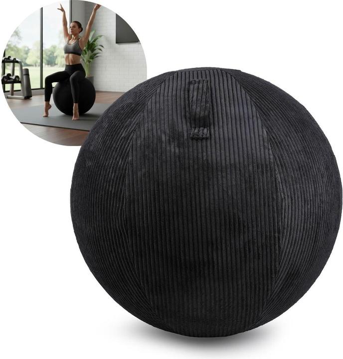 Produktbild Hermex Sitzball mit Schutzhülle Yoga-Ball Gymnastikball Fitnessball (75 cm)