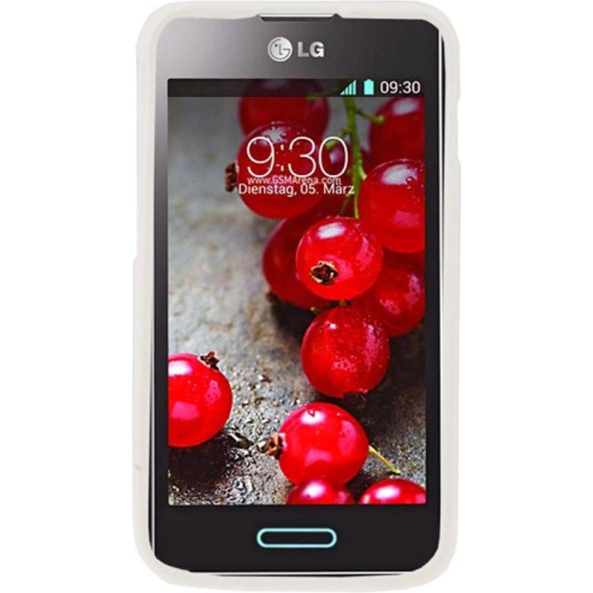 König Design Schutzhülle TPU Punkte Case für Handy LG Optimus L5 II / E455 (LG Optimus L5 II), Smartphone Hülle, Weiss