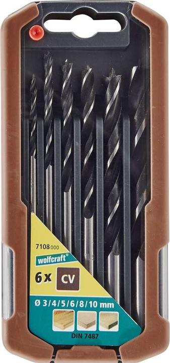 Produktbild wolfcraft 1 Holzspiralbohrer-Set CV 6-tlg. ø3-10mm (10 Millimeter, 3 Millimeter, 4 Millimeter, 5 Millimeter, 6 Millimeter, 8 Millimeter)