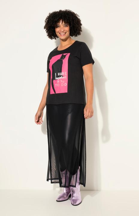 Actual product image Angel of Style Long shirt with attached mesh skirt,and cat pattern (52)