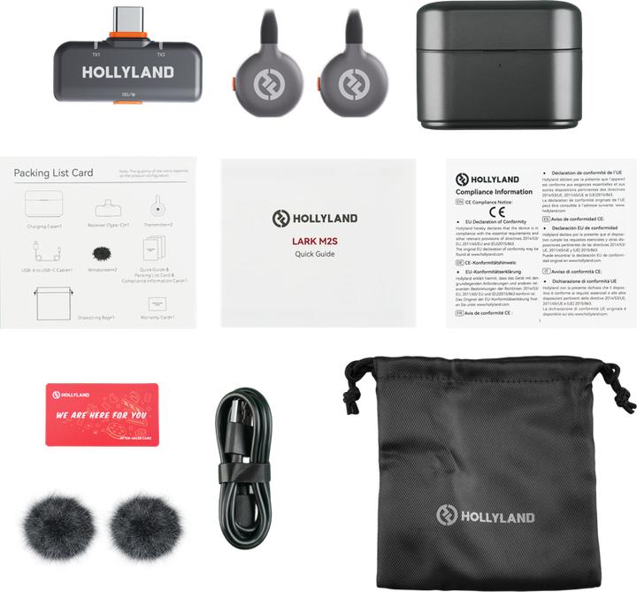 Actual product image Hollyland Lark M2S w/ USB-C Plug (6302 USB-C)
