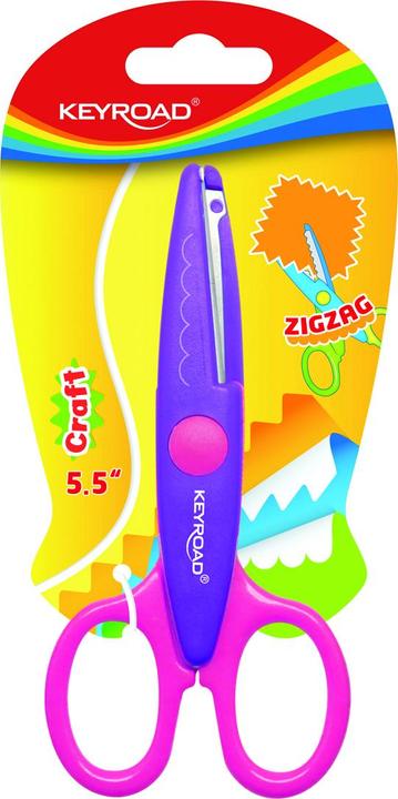Keyroad Bastel-schulschere, dekorativ, zickzack, 13 cm, blister, farbmischung (8.60 cm)