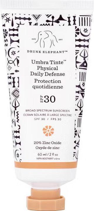 Actual product image Drunk Elephant Tinted Sunscreen Spf 30 Umbra Tinte Physical Daily Defense - 60 Ml (Sun cream face, SPF 30, 60 ml)