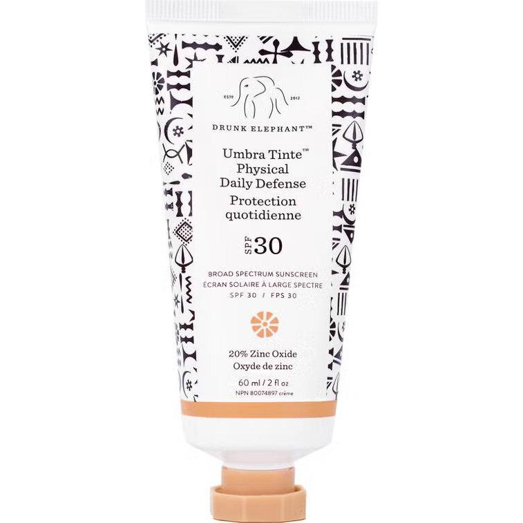 Drunk Elephant, Crema solare, Tinted Sunscreen Spf 30 Umbra Tinte Physical Daily Defense - 60 Ml (Crema solare viso, SPF 30, 60 ml)