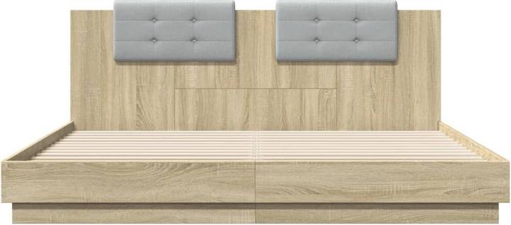 Actual product image vidaXL Bed frame with Sonoma oak headboard (200 x 200 cm)