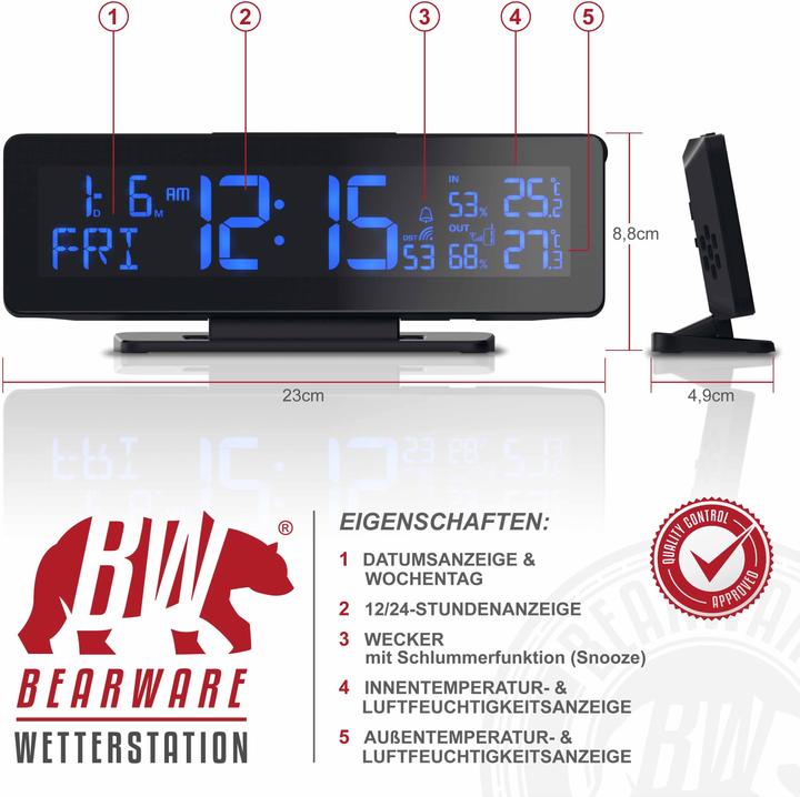 Actual product image Bearware Wireless weather station with outdoor sensor