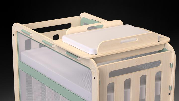 Actual product image MamaToyz Evolutionary cradle with MyCrib changing table
