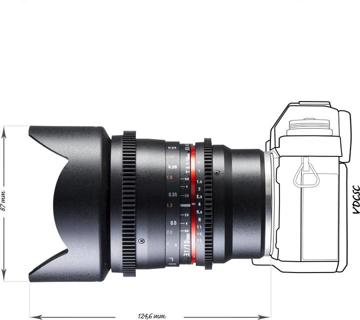 Immagine prodotto Walimex 10/3.1 Video APS-C Sony E (Sony E, APS-C / DX, Micro Four Thirds)