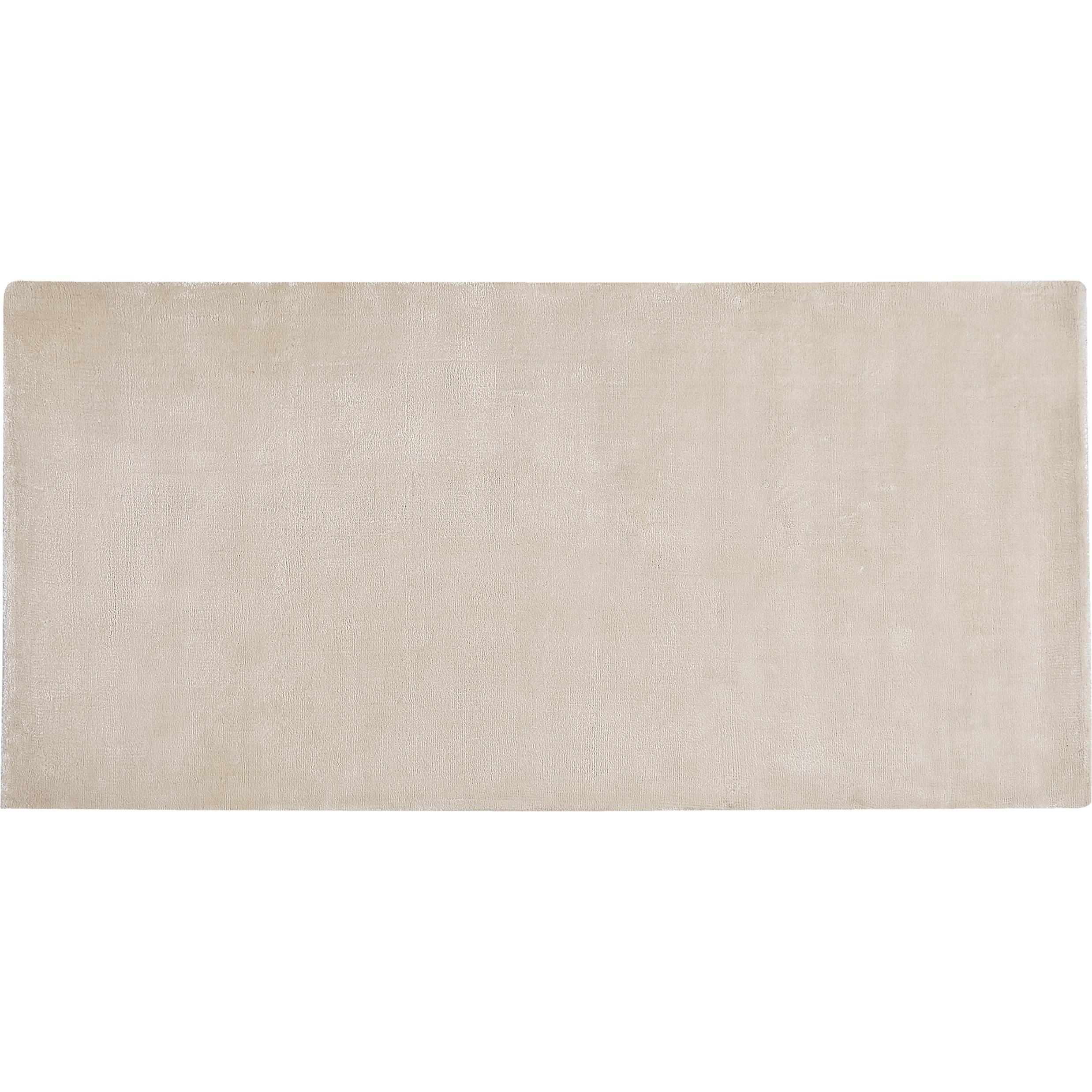 Beliani, Teppich, Teppich Viskose hellbeige 80 x 150 cm Kurzflor GESI II (80 x 150 cm)