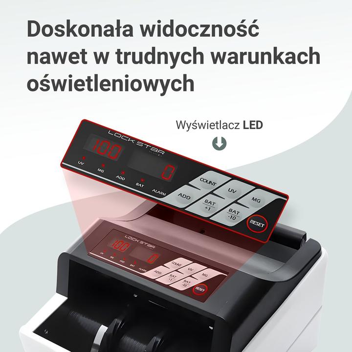 Image du produit Extralink Lockstar Compteuse de billets professionnelle pour billets de banque Uv, Ir, mg X-300 (Compteuse de billets)