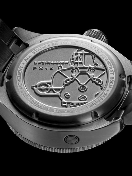 Actual product image Spinnaker SP-5098-22 Picard Dark Cerulean Automatic Diver's Watch 45mm 55ATM (Diving watch, Rotatable bezel, 45 mm)