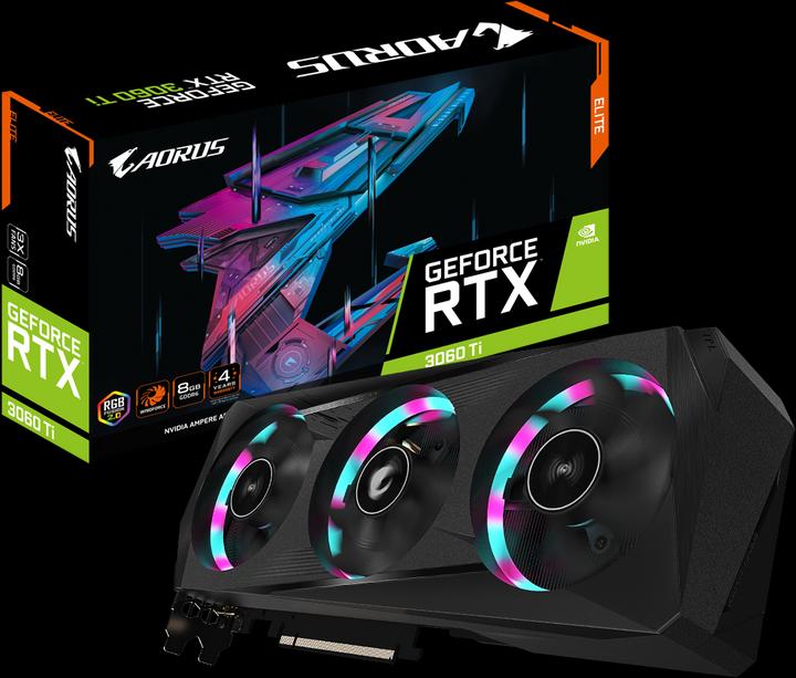 Produktbild Gigabyte Aorus GeForce RTX 3060 Ti Elite LHR (8 GB)