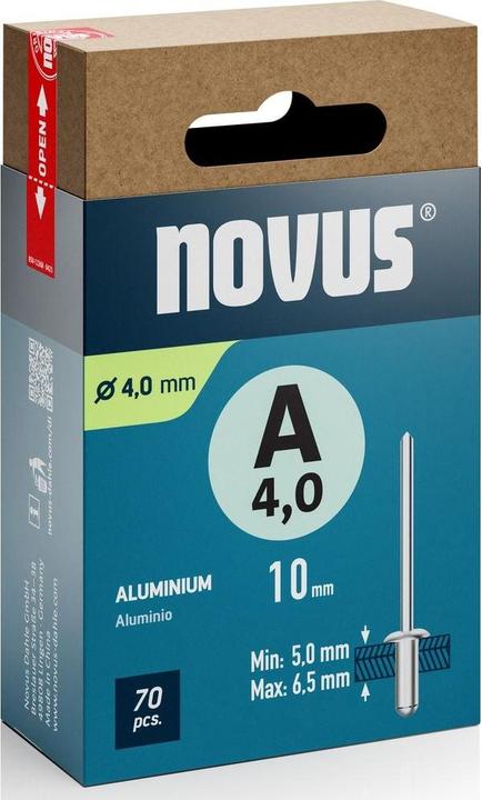 Actual product image Novus Blindniete A4 x L: 10 mm Alu