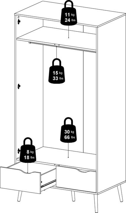 Produktbild Tvilum Oslo (98.60 x 58.05 x 200.10 cm)