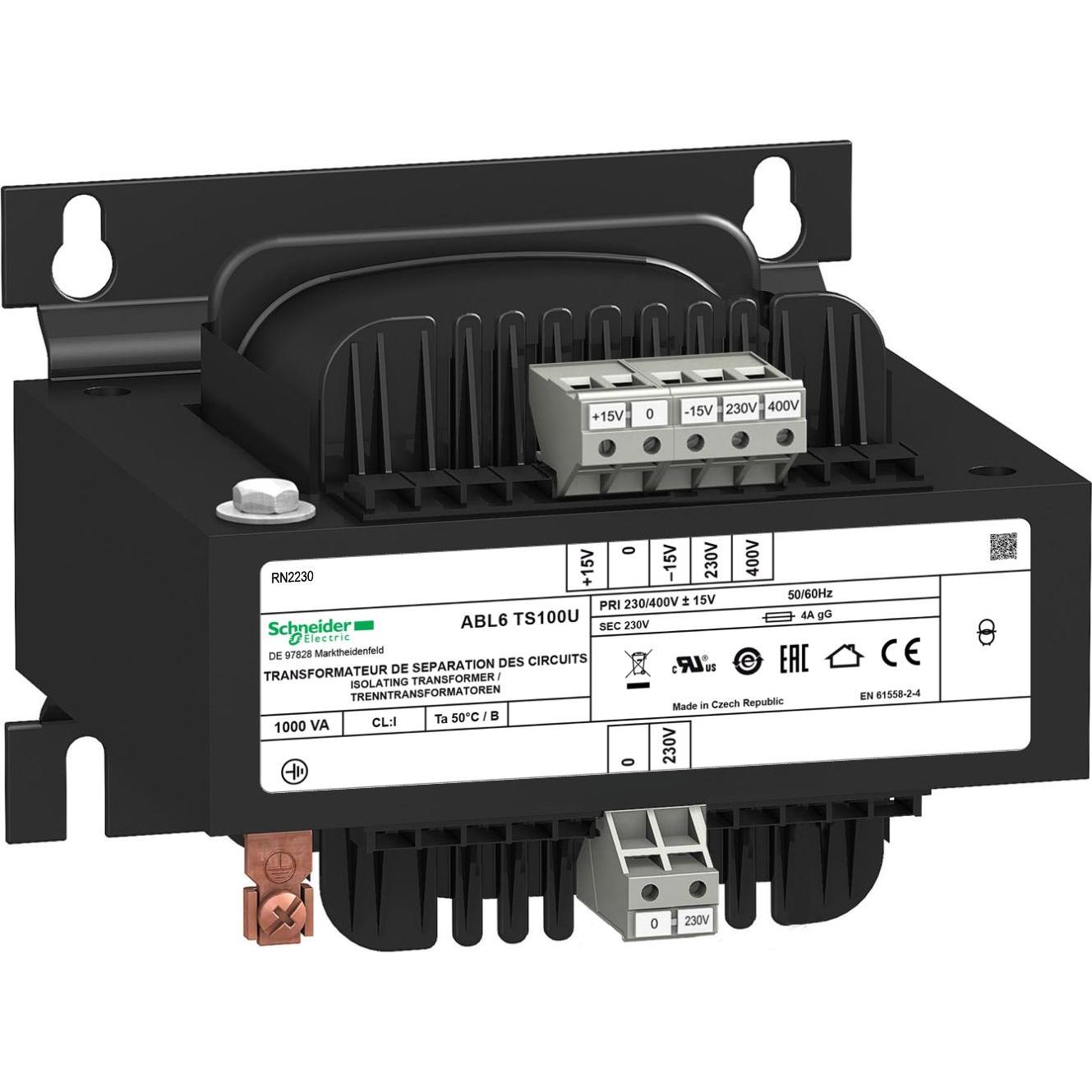 Schneider Electric Transformator ABL6TS100U 230V 1kVA, Transformator