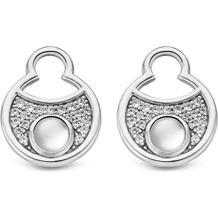 Ti Sento Milano, Ohrringe, Einhänger für Creolen mit Perlmutt und Zirkonia 9188MW, (925 Sterling Silber)
