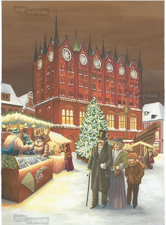 Pappnoptikum 1078 - Hanseweihnacht - Stralsund (Klappkarte)