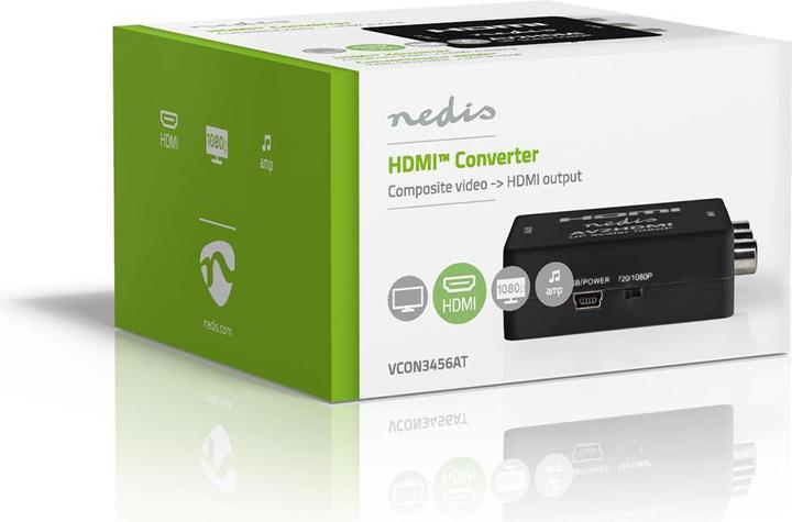 Actual product image Nedis HDMI T Converter 3X RCA Jack HDMIT Output 1-Way 1080p 1.65 Gbps ABS Anthracite