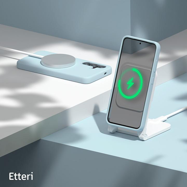 Actual product image Etteri Silicone case for Samsung Galaxy S24 Plus light blue (Samsung Galaxy S24+)