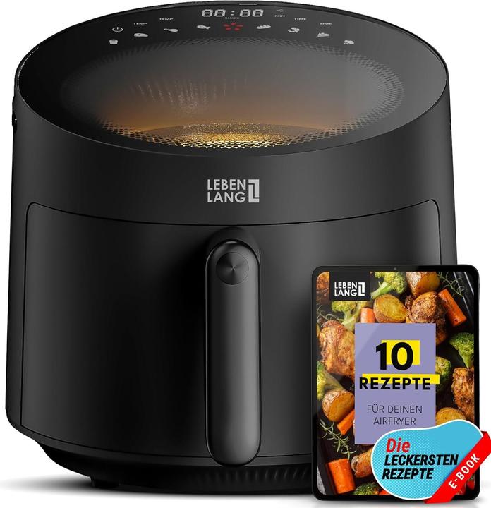 Immagine prodotto Lebenlang Heissluftfritteuse mit 8 Programmen (5L, 1500W)