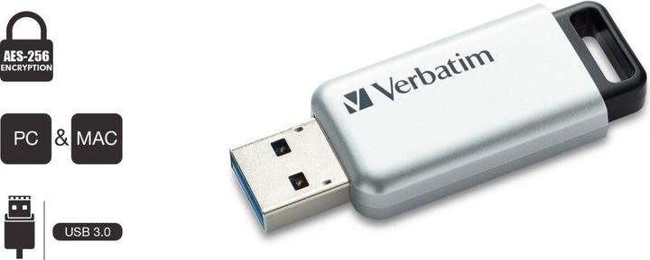 Produktbild Verbatim Usb 3.0 Drive 32gb Secure Data Pro (pc Mac) (32 GB, USB-A)