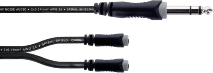 Actual product image Cordial 14886 Klinke Audio Y-Adapter (1x Klinkenstecker 6.3 mm (stereo) - 2x Kli