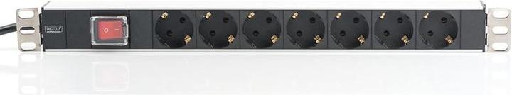 Produktbild Digitus Steckdosenleiste mit Aluminiumprofil / DE Steckdosen (7x, CEE 7/3, 2 m)