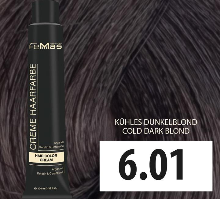 Image du produit FemMas 6.01) Coloration cheveux Blond foncé froid 100ml (Blond foncé froid 100ml)