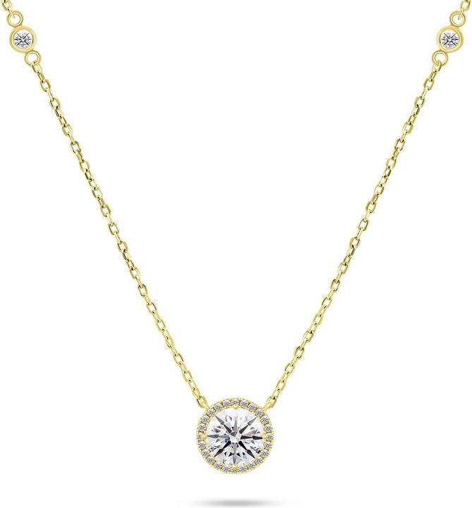 Produktbild Brilio Silver - Sparkling Gold Plated Zirconia Necklace NCL87Y