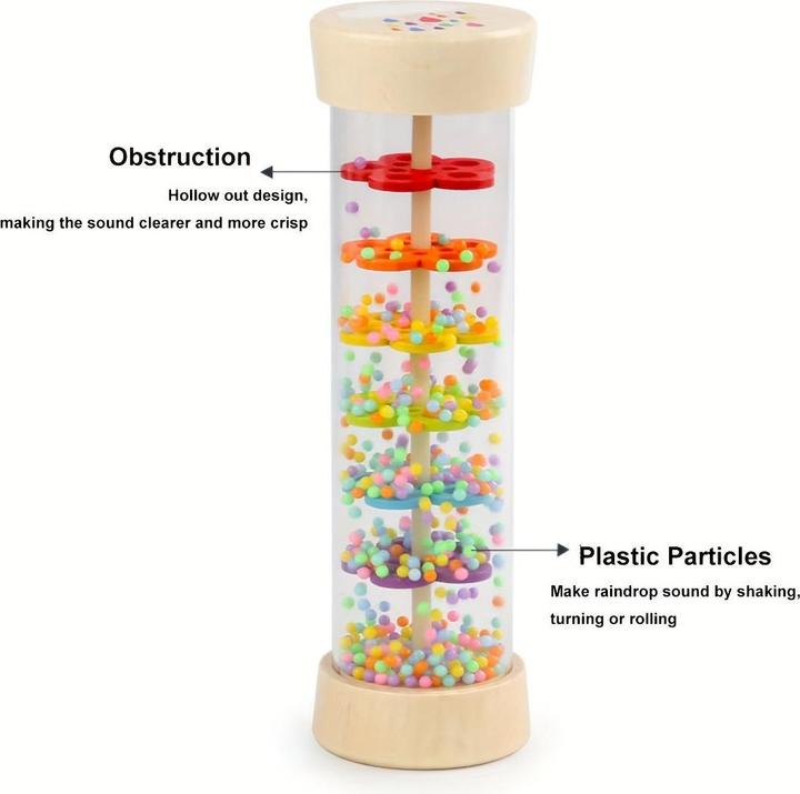 Image du produit Activity Board Instrument tubulaire en bois à son de pluie, instrument de musique à bâton de pluie