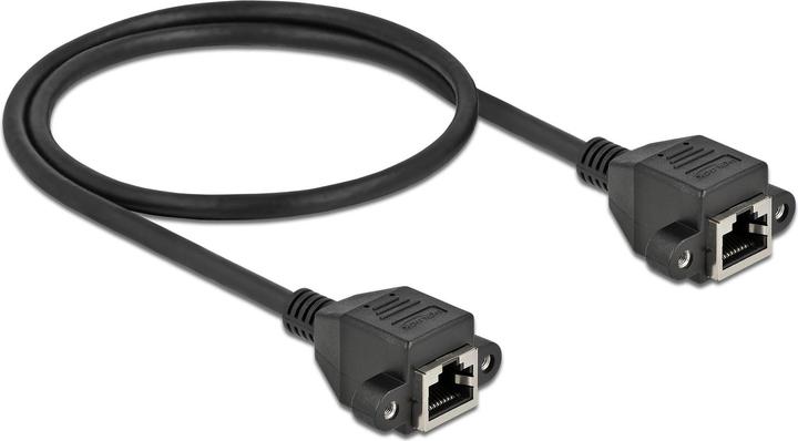Actual product image Delock Network extension cable S/FTP RJ45 jack to RJ45 jack Cat.6A 50 cm black (S/FTP, CAT6a, 0.50 m)