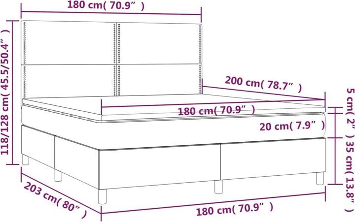 Immagine prodotto vidaXL Boxspringbett (180 x 200 cm)