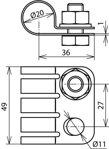 Actual product image Dehn 410229 PA connection element for HVI long cable D 20/30 NIRO (Terminal block)