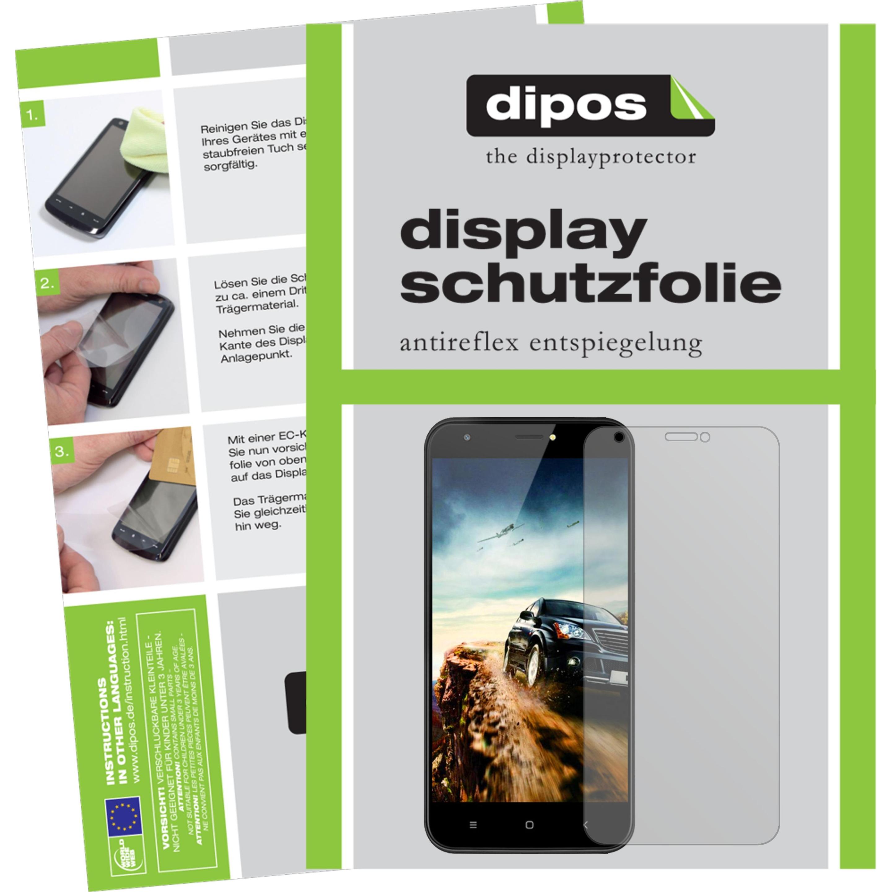Dipos Displayschutzfolie Antireflex (2 Stück, Ulefone S7 Pro), Smartphone Schutzfolie, Transparent