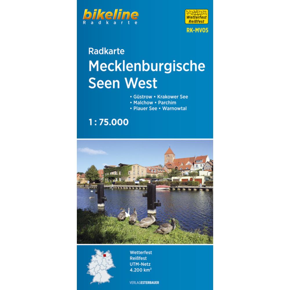 Bikeline Radkarte Deutschland Mecklenburgische Seen West 1 : 75 000, Landkarte