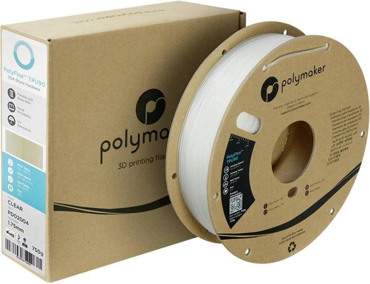 Actual product image Polymaker TPU-90A 1,75mm CLEAR 0,75kg (TPU, 1.75 mm, 750 g)