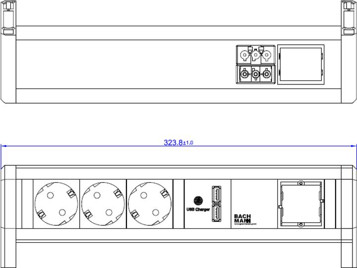 Image du produit Bachmann desk1 1xusbcharger 3xcompte de protection 1xabd (3x, CEE 7/3)