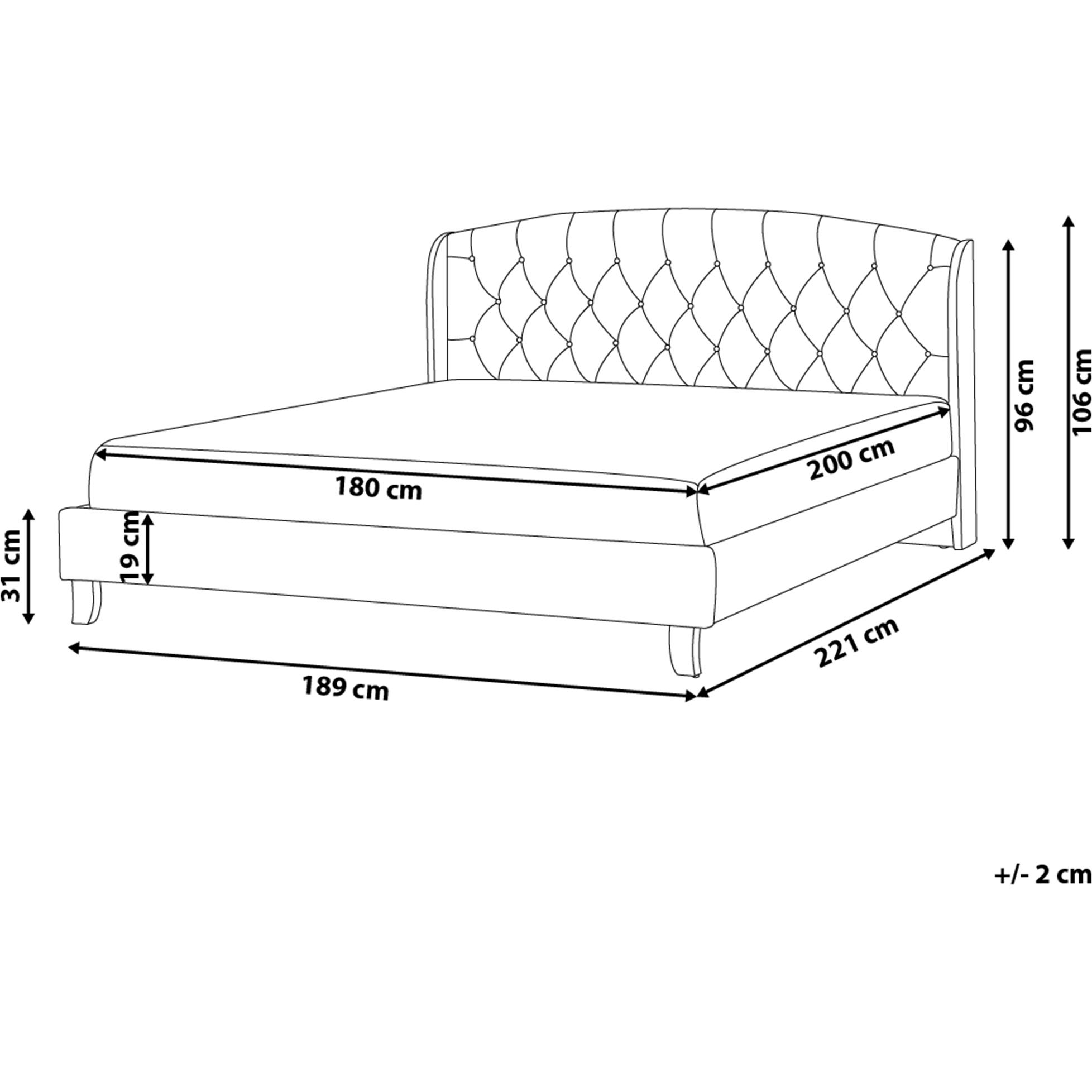 Thumbnail - Beliani, Bett, Bordeaux (180 x 200 cm)