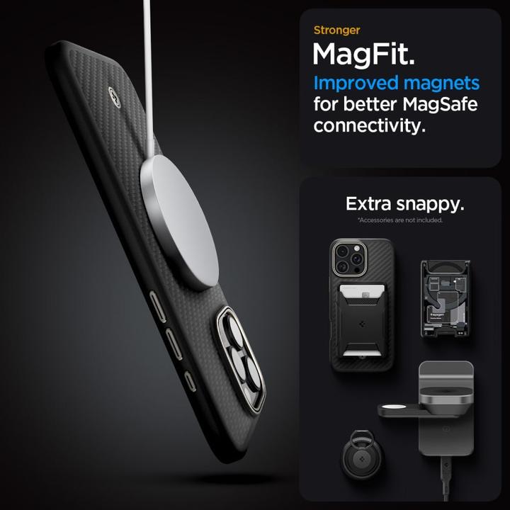 Immagine prodotto Spigen Custodia Enzo Aramid Magsafe per iPhone 16 Pro Max 6,9" nero/naturale (Apple iPhone 16 Pro Max)