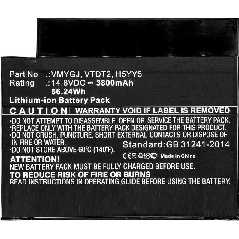 Thumbnail - CoreParts Laptop Battery for Dell (1 Zellen, 3800 mAh), Notebook Akku, Schwarz