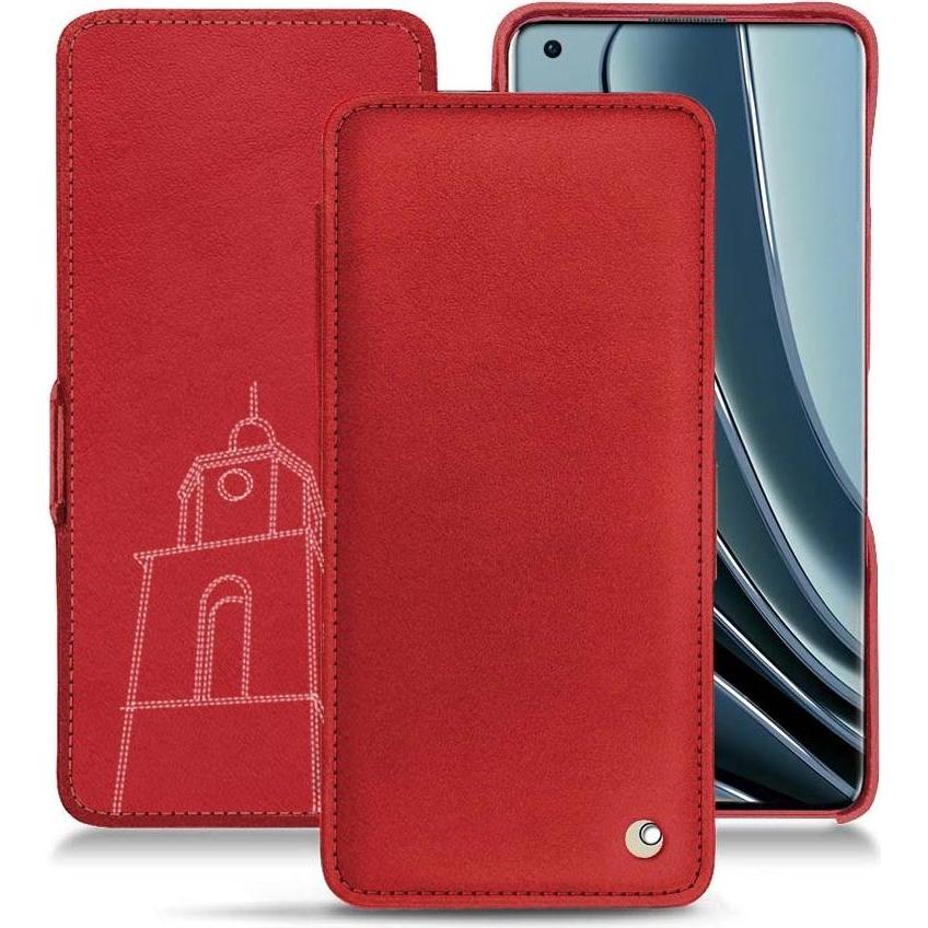 Noreve Lederschutzhülle horizontal (OnePlus 10 Pro), Smartphone Hülle, Rot