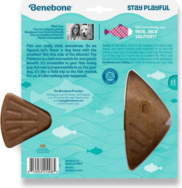 Actual product image Benebone Fishbone L 16cm - (810054210085) (Dog chew toy)