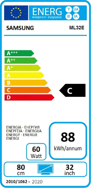Energie-Label Samsung Ml32e (1920 x 1080 Pixel, 32")