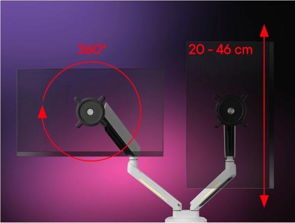 Actual product image One for All Monitor Halterung Experience RGB Dual weiá (45")