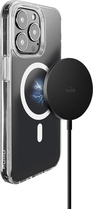 Actual product image Puro Magnetic Charging Cable USB-C Magsafe - Ładowarka bezprzewodowa indukcyjna 15W (czarny) (15 W)